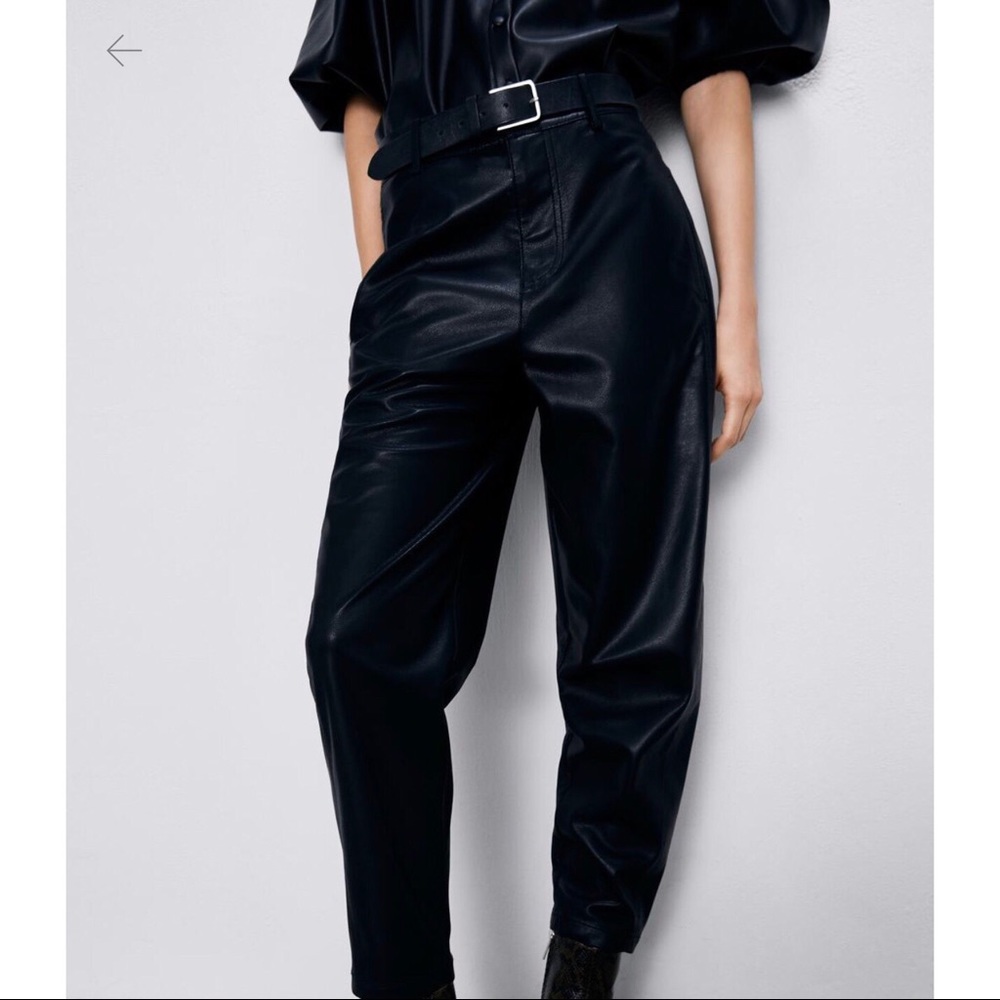 Zara FAUX LEATHER PANTS